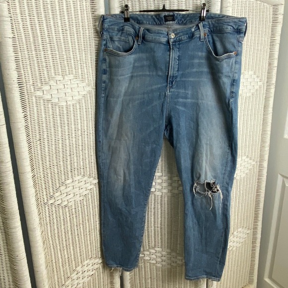 Citizens of Humanity Rocket Crop Skinny Jeans 24W Distressed Ripped Denim - Picture 1 of 16